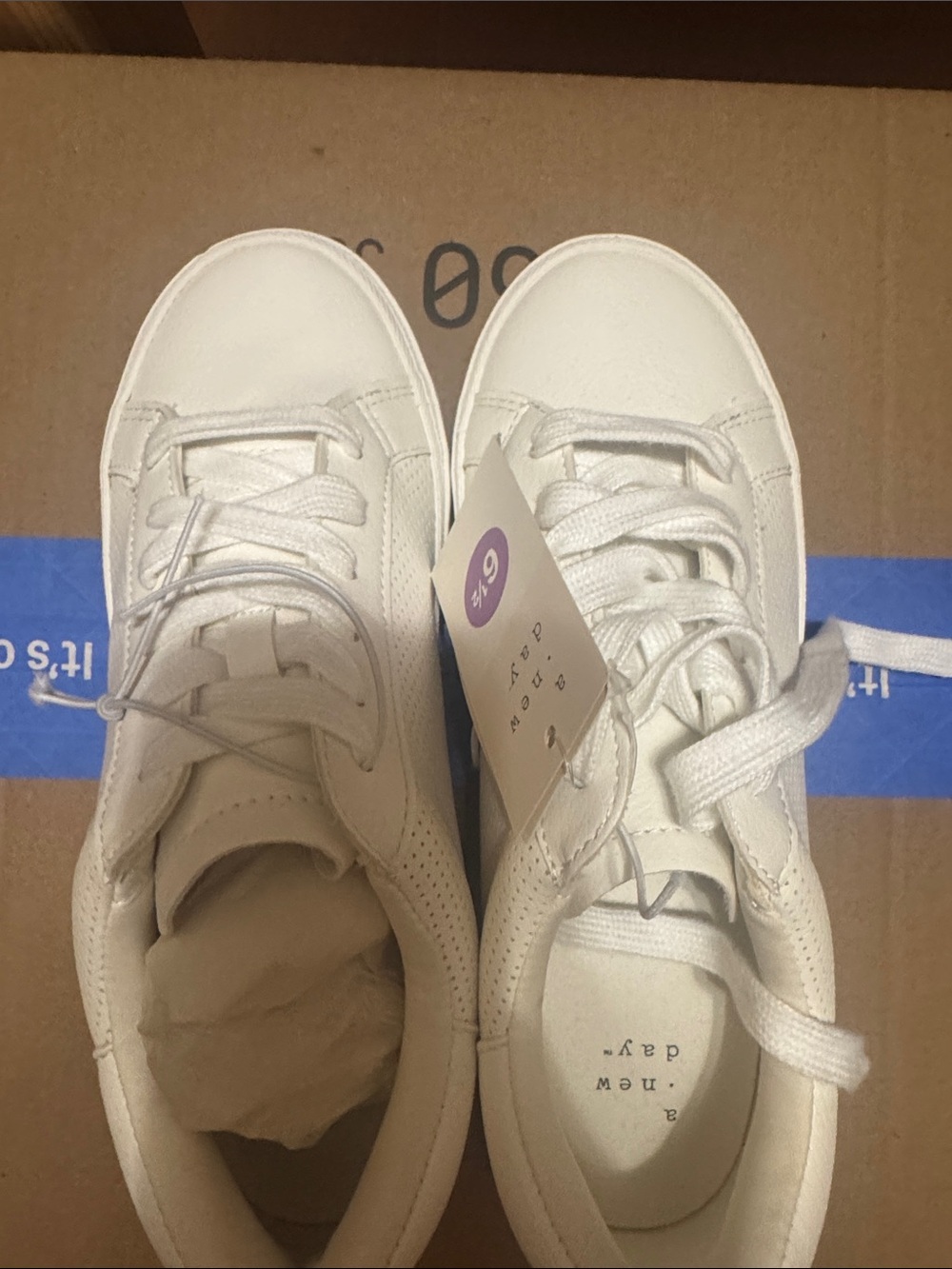 a new day White Platform Sneakers